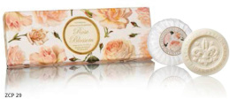 Naturalne mydła o zapachu róży, 3 x 100 g, tłoczone, w ozdobnym pudełku - Saponificio Artigianale Fiorentino