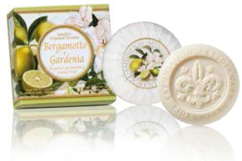 Naturalne mydło o zapachu gardenii i bergamotki, 100 g, okrągłe, rzeźbione - Saponificio Artigianale Fiorentino