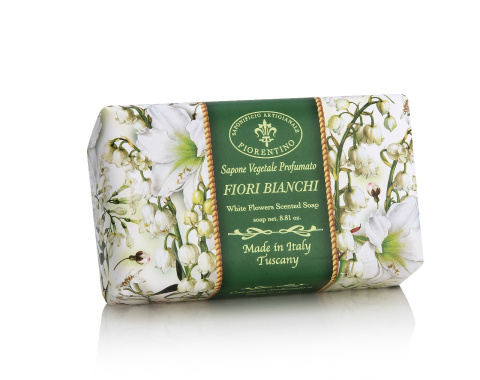 Naturalne mydło o zapachu białych kwiatów, 250 g, ręcznie pakowane - Saponificio Artigianale Fiorentino