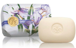 Naturalne mydło, o zapachu kwiatów irysa, pakowane ręcznie, 200 gr -