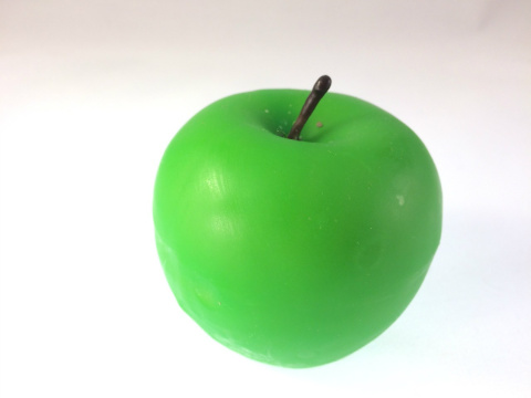 Zestaw - świeczki w kształcie owocu, zielone jabłko, w opakowaniu, 4 sztuki
