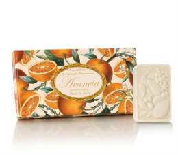 Naturalne mydła o zapachu pomarańczy, 3 x 125 g, tłoczone, w ozdobnym pudełku - Saponificio Artigianale Fiorentino