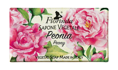 Mydło naturalne roślinne, o zapachu peoni, 100 gr - Florinda