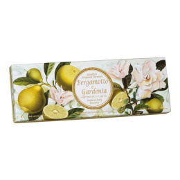 Naturalne mydła o zapachu Gardenii i bergamotki, 3 x 100 g, tłoczone, w ozdobnym pudełku - Saponificio Artigianale Fiorentino