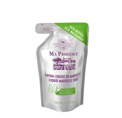 Naturalne mydło marsylskie w płynie, 250 ml, uzupełnienie - MIGDAŁOWE- Ma Provence