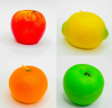 Świeczki w kształcie owoców, mix mandarynka, cytryna, czerwone jabłko, zielone jabłko, 4 sztuki