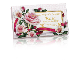 Naturalne mydła o zapachu róży, 3 x 100 g, tłoczone, w ozdobnym pudełku - Saponificio Artigianale Fiorentino