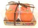 Zestaw - świeczki w kształcie owocu, mandarynka, w opakowaniu, 4 sztuki