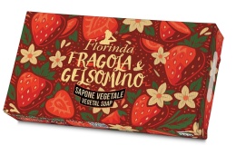 Mydło naturalne 100 g, kolekcja kremowa TRUSKAWKA I JAŚMIN FLORINDA