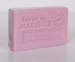 Naturalne mydło marsylskie 100 gr malinowo-piwoniowe