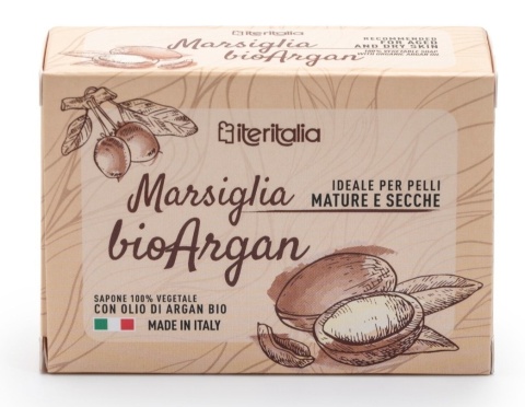 Naturalne mydło marsylskie BIO ARGAN z organicznym olejkiem arganowym 125 g ITERITALIA