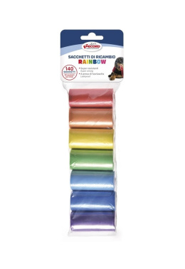 Torebki toaletowe rainbow mini dog, 7 rolek/140 torebek 26x20cm wielokolorowe - Record