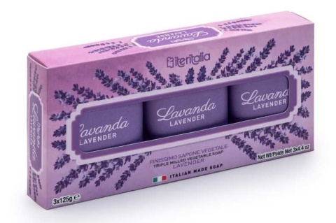 Zestaw 3 naturalne mydełka po125gr LAWENDA ITERITALIA