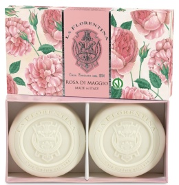 Zestaw mydeł - 115G x 2- RÓŻA MAJOWA - La Florentina