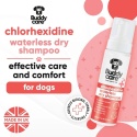 Suchy szampon dla psów bez wody, antyseptyczny, leczniczy, z chlorheksydyną 200 ml. - Buddycare