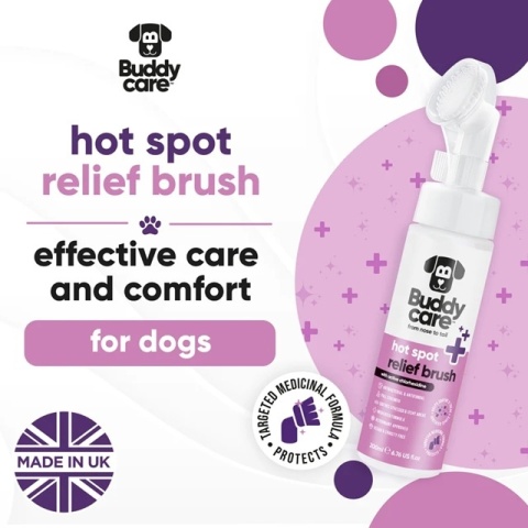 Szczotka do czyszczenia i pielęgnacji miejsc zapalnych z chlorheksydyną, antyseptyczna dla zwierząt 200 ml.- Buddycare